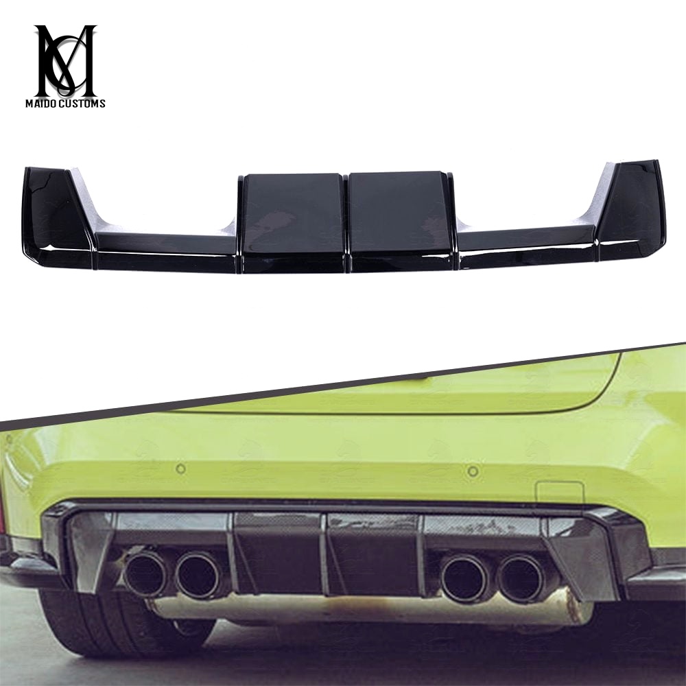 BMW G80/G82 M3 M4 Euro Style Gloss Black Rear Bumper Diffuser 2021+