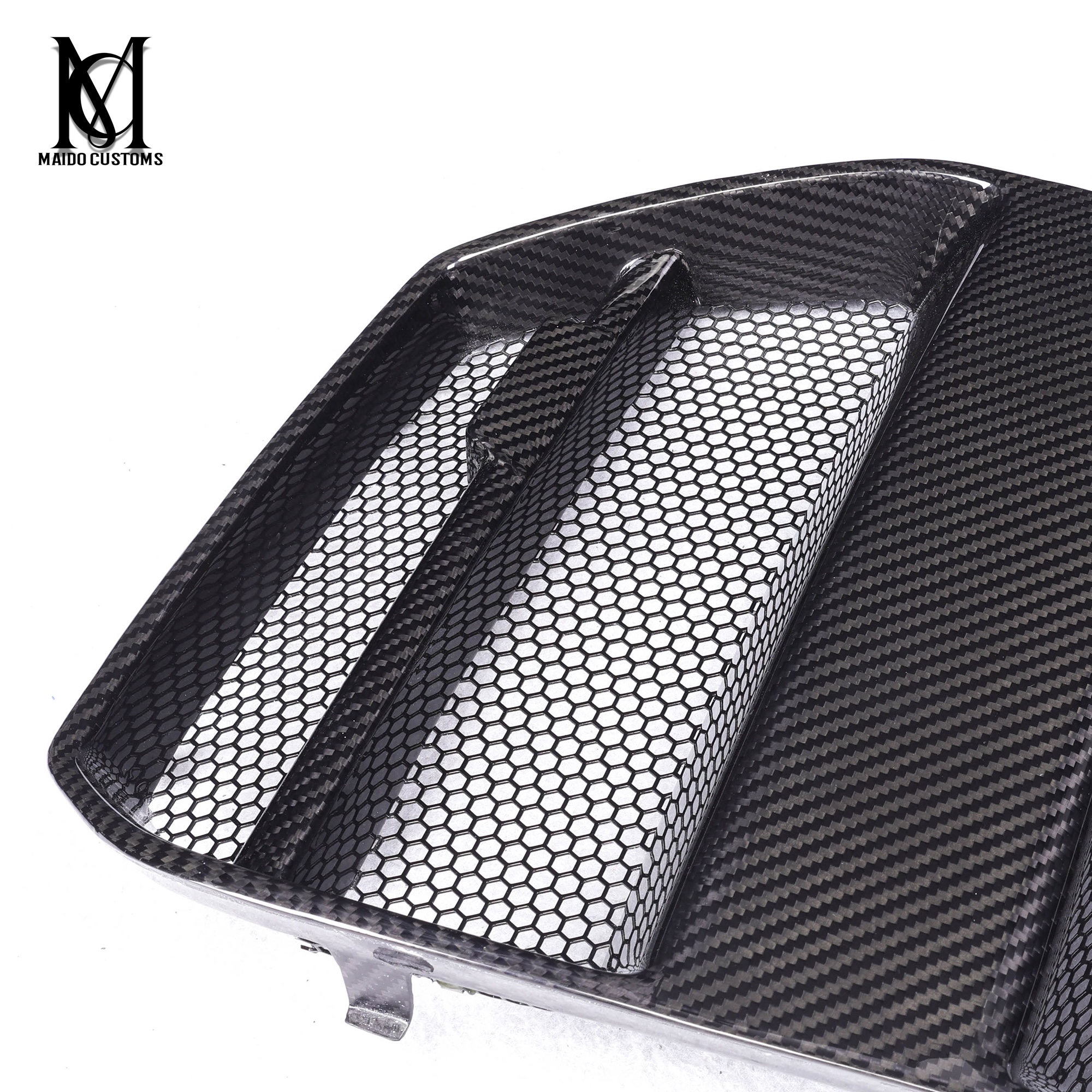 BMW G80 G82 M3 M4 V Type Carbon Mesh Net Front Grille Trims 2021+