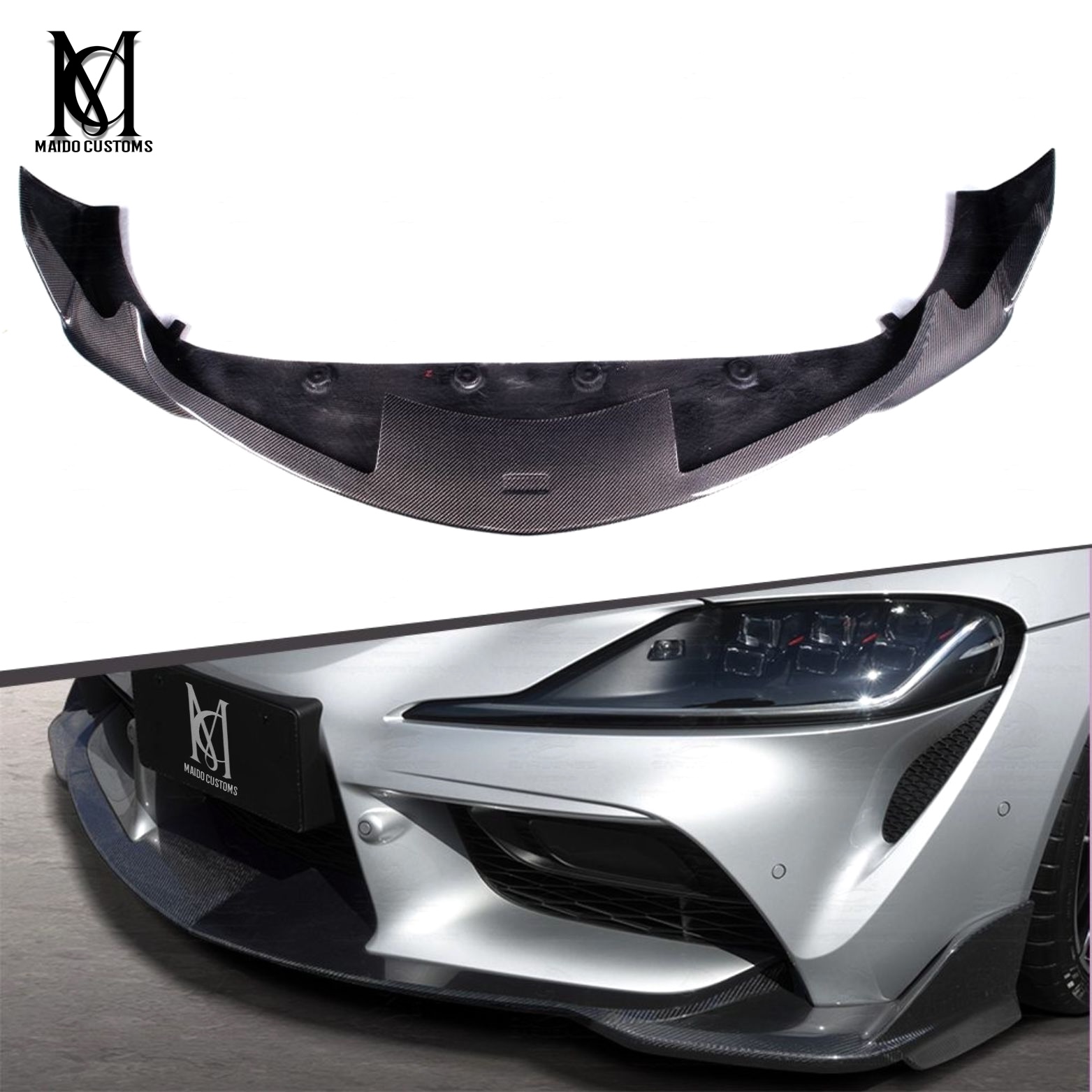 Toyota Supra A90 TOMS Style Carbon Front Bumper Lip 2019+