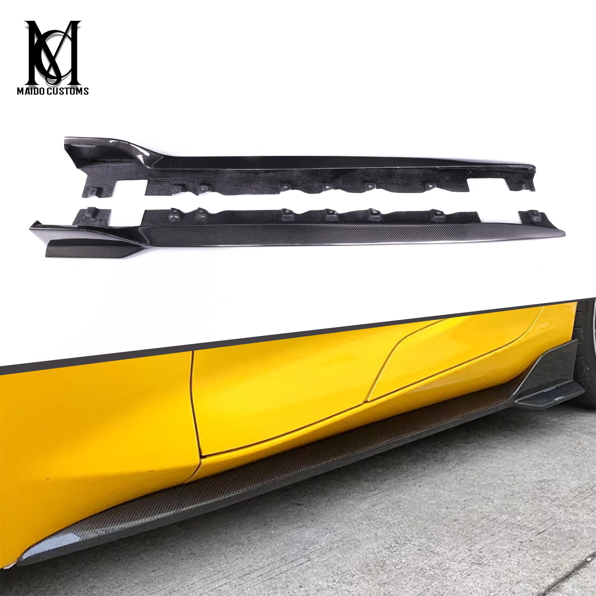 Toyota Supra A90 ED Style Carbon Fiber Side Skirts 2019+